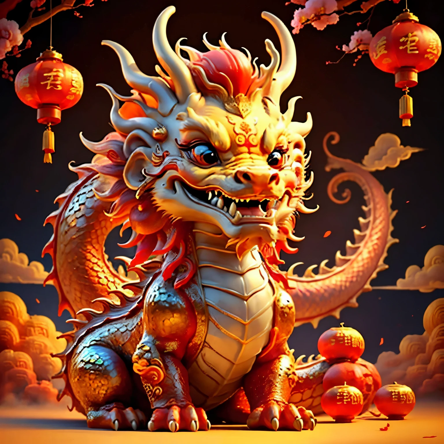 chinesedragon，Majestic，background chinese new year flavor