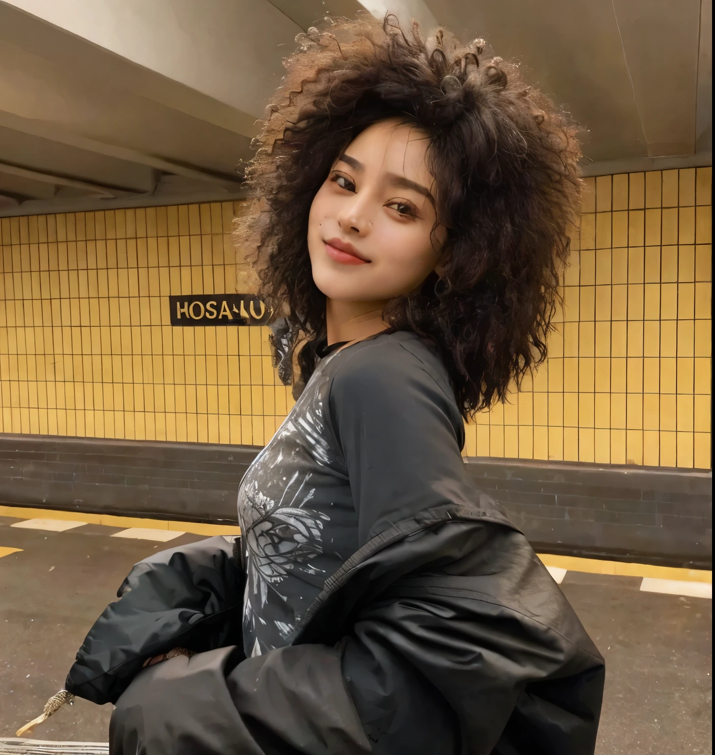 hay una mujer con una chaqueta negra y un bolso negro, Hermosa ciudad solo para mujeres negras, cabello rizado corto oscuro sonriendo, Retrato de alta calidad, Ashteroth, Rizado afro, con afro, hermosa dama, piel morena, pelo rizado, beautiful little girl, piel clara, Foto de perfil de la foto de cabeza, Mujer preciosa, Mujer linda, hermosa y sonriente, Joven negra