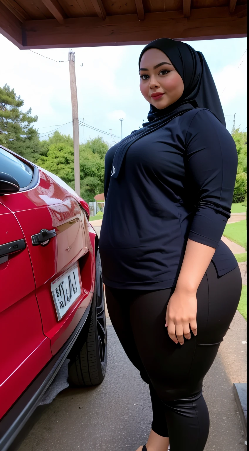 ((HIJAB MALAY GIRL)), ((BBW)), SHORTS, HEAVY WIDE BUTT