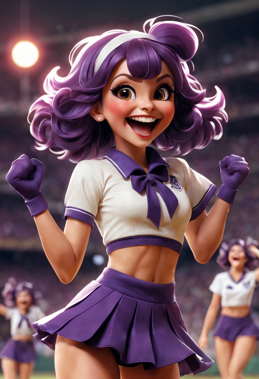 (Best quality at best, A high resolution, tmasterpiece:1.2), Full of prunes, A vibrant, energetic, cheerfulness, 1 girl, cheer leader, hair adornments, grin face, vivaciousness, Positive, Full of prunes girl, Ethos