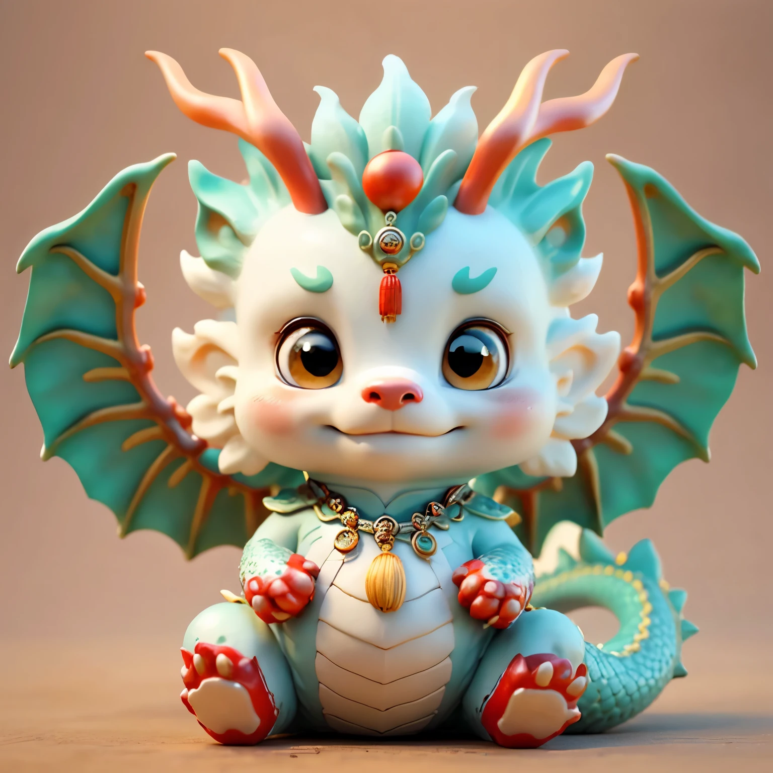 chinesedragon，The background is casual，The picture quality is delicate，k hd，Very amiable expression