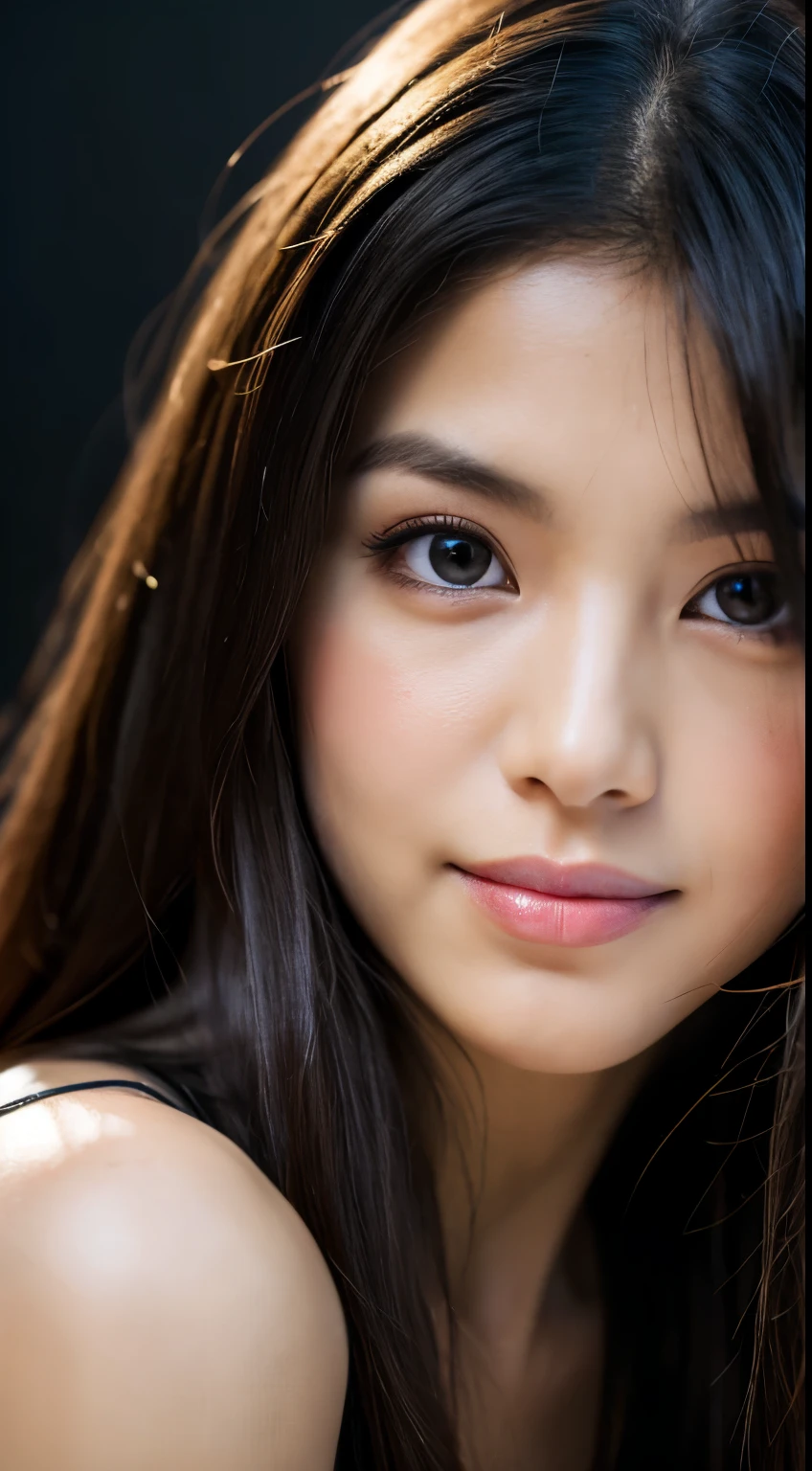 dark brown hair、light brown eyes、Japanese actress、 woman、I'm about 40 years old...、(complicated details:1.2)、(Which one is at the top???:1.4)、 (Ultra high resolution:1.2)、Ultra high resolution、(finely tuned)、(Detailed facial features)、Hm!、8K resolution、Breast size D cup、long hair、night setting、big window、Superfluous space、relax、、,全身photograph、head to toe shot、Beautiful legs、cosplay、street fashion、black pink・Jenny 私 took this photo with an image of、black pink look like Jenny、black pink Angle like Jenny'photograph、black pink Jenny'pause、black pink pause like Jenny、black one piece、street fashion、Beautiful legs、you, fashion center, Extreme details, very detailed, realistic, Shaped like an hourglass, obscene pause,Please lift your chin...、Please open your mouth a bit.、black pink Jenny''Instagram、With the glittering night scenery as the backdrop、light from behind、with friends、womanสองคนยืนเคียงข้างกัน、