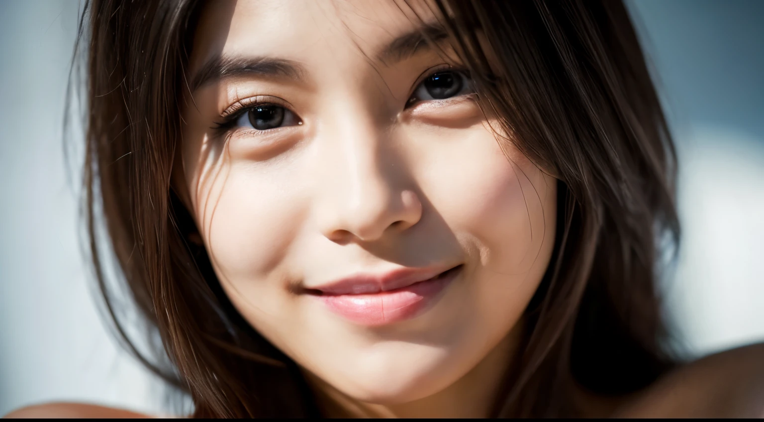 highest quality, epic realistic, ((portrait:1.5)),(background: white) high contrast ,glorious picture, lowest lux, lighting face, she's comfortable, wearing nothing, looks incredible, (8k, Raw photo, Highest quality),(epic realistic:1.5), a woman, face,(detailed eyes:0.8),(looking at the camera:1.4), (Highest quality), ( high contrast, deep shadows),Intricate details,cinematic,((skin:1.4)), (long dark hair:1.3), long hair, messy ,(Hdr:1.5),Detailed, colors, Superior quality, Masterpiece, Raw Photo (20-year-old, looking at viewer), beautiful, (wearing nothing), perfect, natural, perfect composition, portrait, perfect face, smiling expression, Captivating eyes, Bright details, Tight lips, (High Skin Detail),, (blue tint: 0.6), (sale: 0.8), (bloody: 0.7), Key lighting , (backlight: 0.5), Medium depth of field, Canon 5d, 50mm lens, f/4 apertures, (Ultra-detailed, Complex detail), sharp focus, soft colors, 8k, Absurd, 80mm, white background, photography, smiling, pinay, filipina, large boobs, white background, wearing nothing, nudist