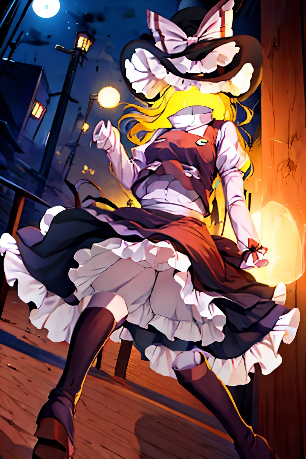 kirisame_marisa_touhou, full body, boots, invisible