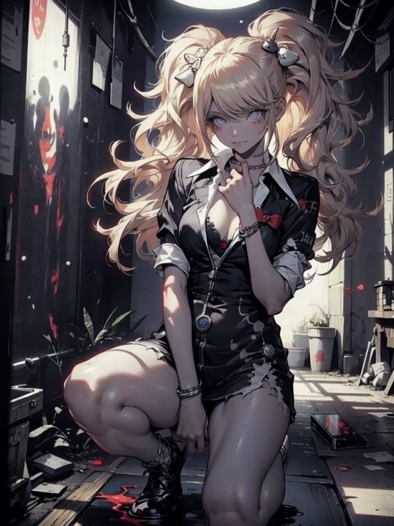 masterpiece, best quality, 1 girl, supine, lying face down on the floor, pale skin, messy hair, red eyes, glowing eyes, creepy, creepy smile, crazy expression, blood on face, blood on clothes, naked, creepy, scary, blood, horror, light particles, night, iron bracelets with chains1girl, male masturbation, pov hands, penis, blonde hair, wariza, projectile cum,
cum, surprised, leaning,, masterpiece, best quality, highly detailed