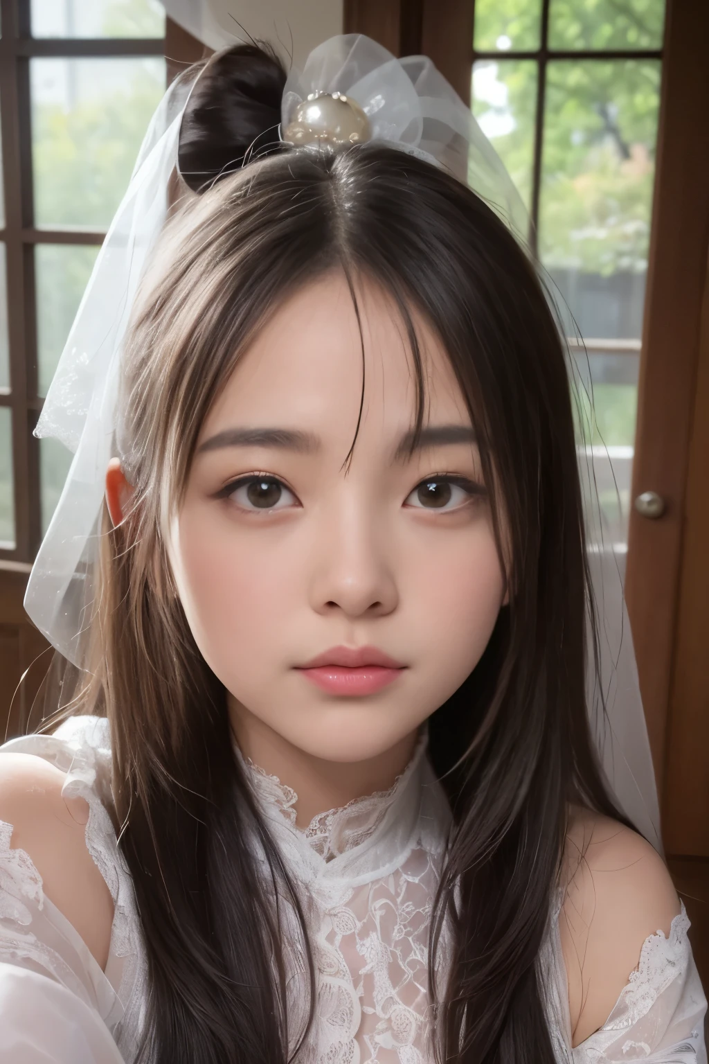 best qualityer、tmasterpiece、超高分辨率、Realistic、1 rapariga、glowy skin、((hyper realistic detailed))、Global illumination、8K、、High intricate details、Realistic light、shinning eyes、Ultra-thin transparent lace,Silver glasses,Juvenile face,Whole body diagram