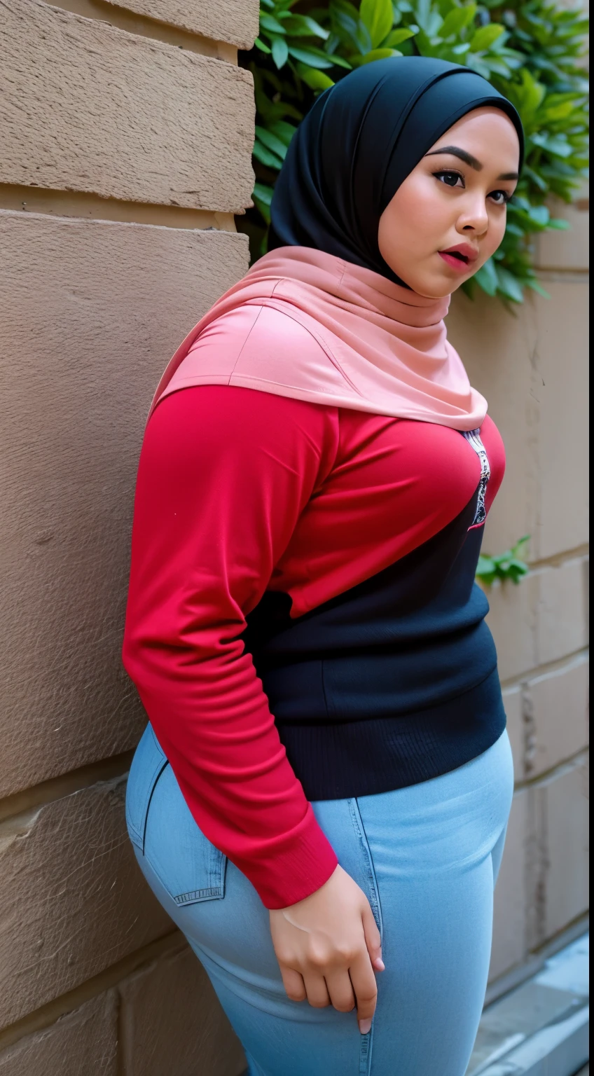 ((HIJAB MALAY GIRL)), ((BBW)), SHORTS, HEAVY WIDE BUTT