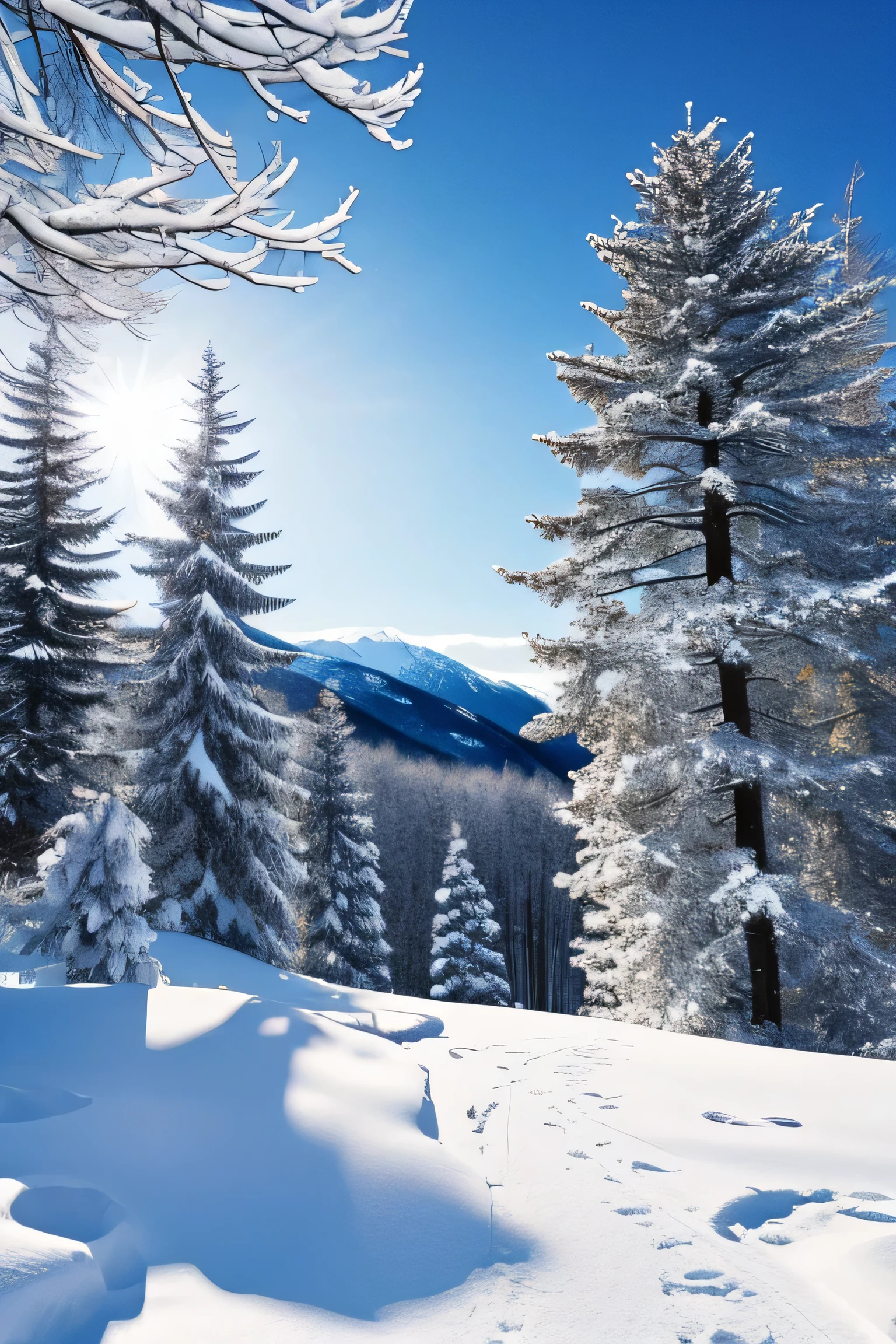 winter snow vista tree