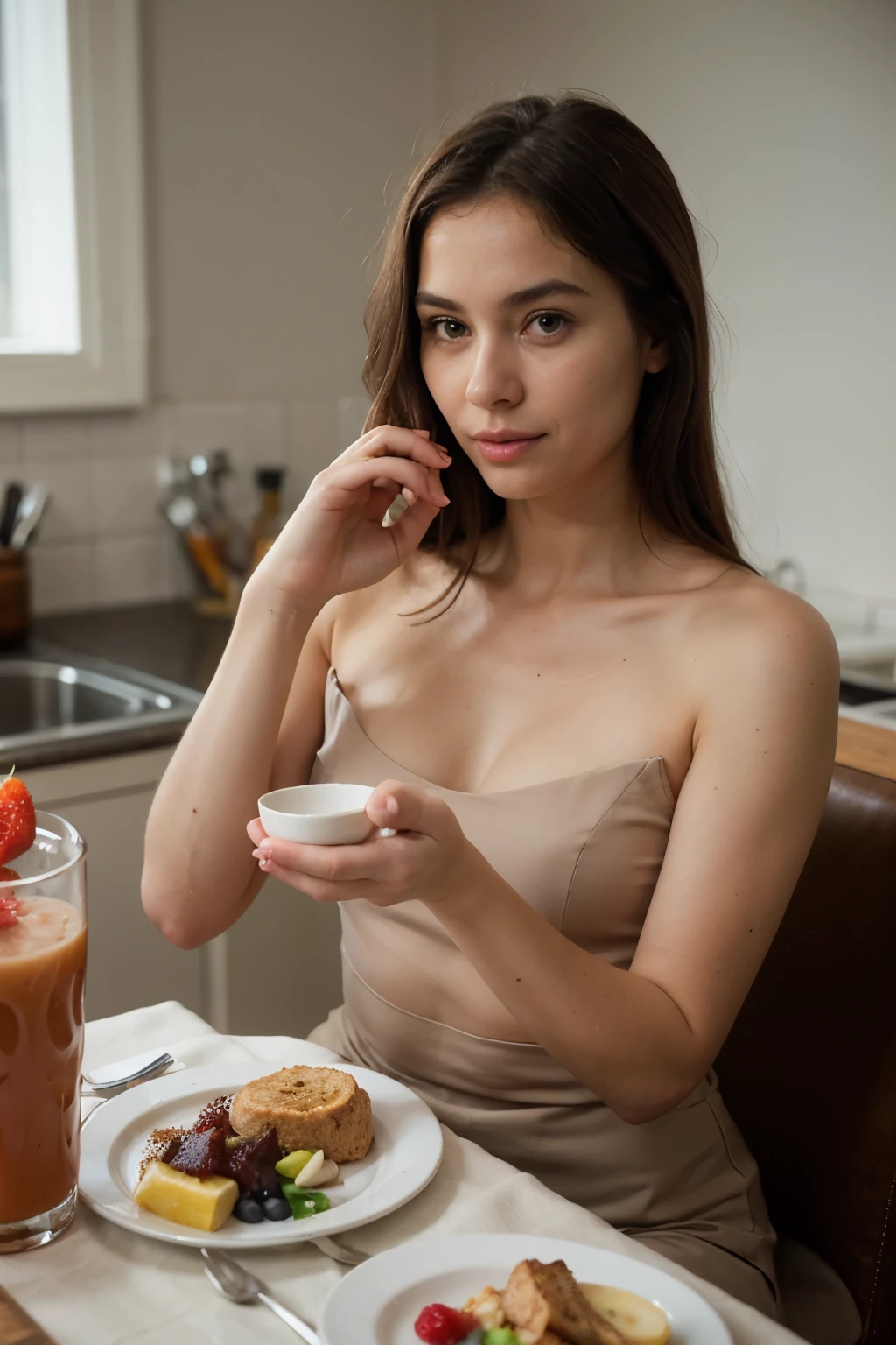Realistic photo of a healthy breakfast