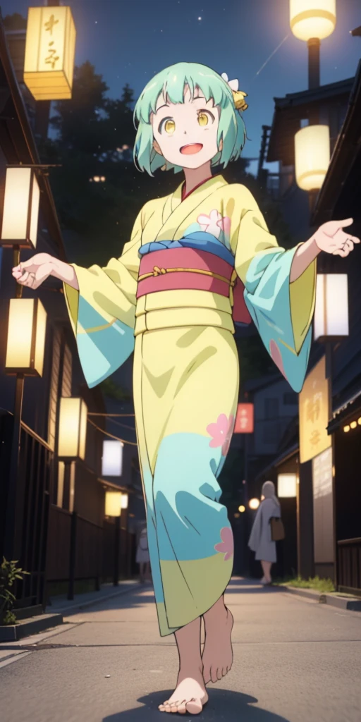 kusakabe, yukata, festival, night,
(Best quality, 4k, Masterpiece :1.3), full body standing symmetrical barefoot beautiful woman, hyper realistic, from below
kusakabe, yukata, festival, night,
1girl, laughing