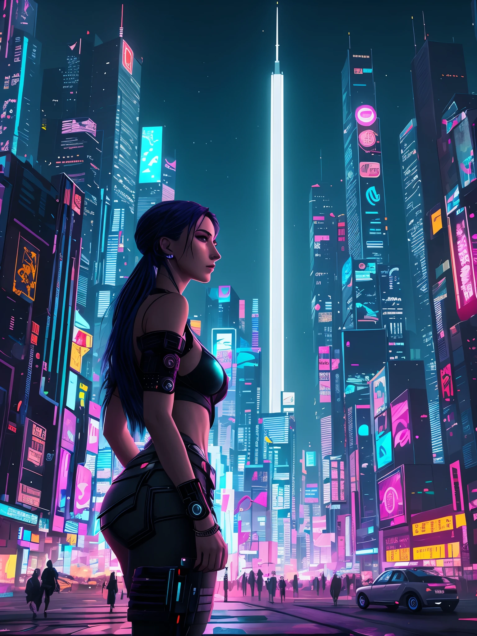 Cyberpunk man, night city