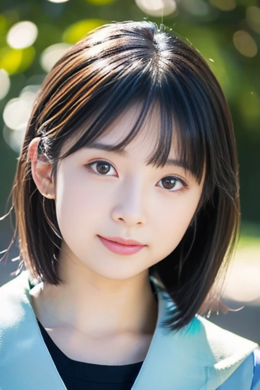 (((​masterpiece))), (One beautiful Japan girl, classmates, Innocence，kawaii) ，超A high resolution, Realistic, ultra-detailliert, 8K,top-quality, Extremely detailed, Detailed background,A slender,very beautiful japanese girl, Detailed face:1.3), (a short bob，A dark-haired :1.4)，Anime!! 90s kawaii Anime! Pastel plush toys! iridescent