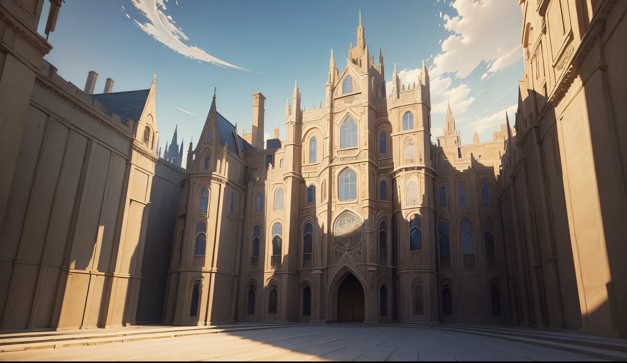 Made entirely of buildings,tmasterpiece, quality, Best quality at best, offcial art, Beautiful and beautiful:1.2, extremely detaile, (s fractal art:1.3) Western European medieval style的修道院, Medieval monastery during the Age of Discovery,Western European medieval style,