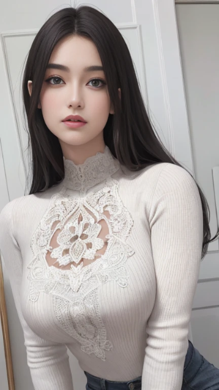 (Masterpiece:1.2, Best quality), Realistic, (Real picture, Intricate details, Depth of field,High neck clothes), parted lip, highly detailed, Perfect face, Perfect body, Large models,
Mature woman, Tall, Long legs,
Natural background bokeh