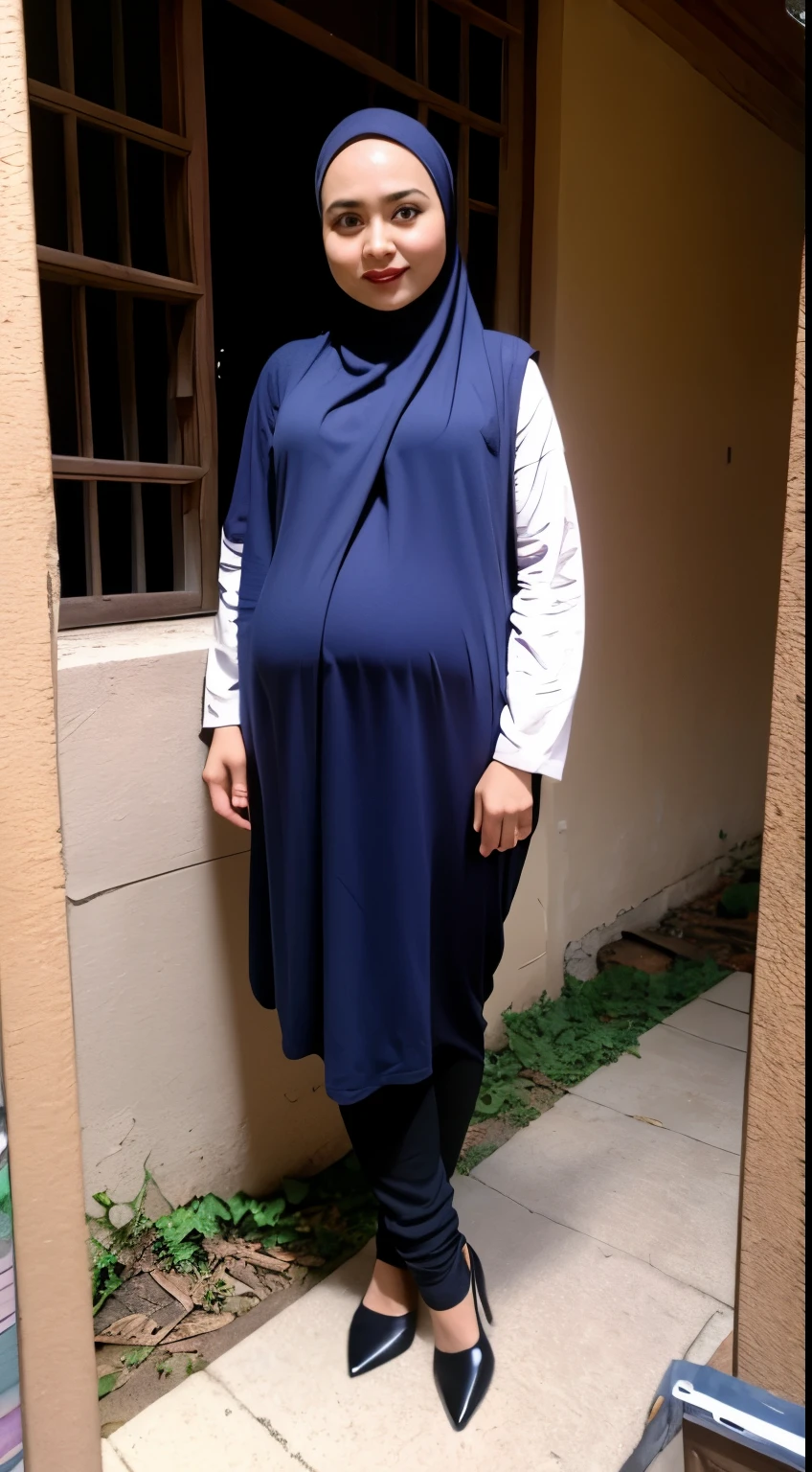 ((HIJAB MALAY GIRL)), SKINNY, HEAVY PREGNANT,