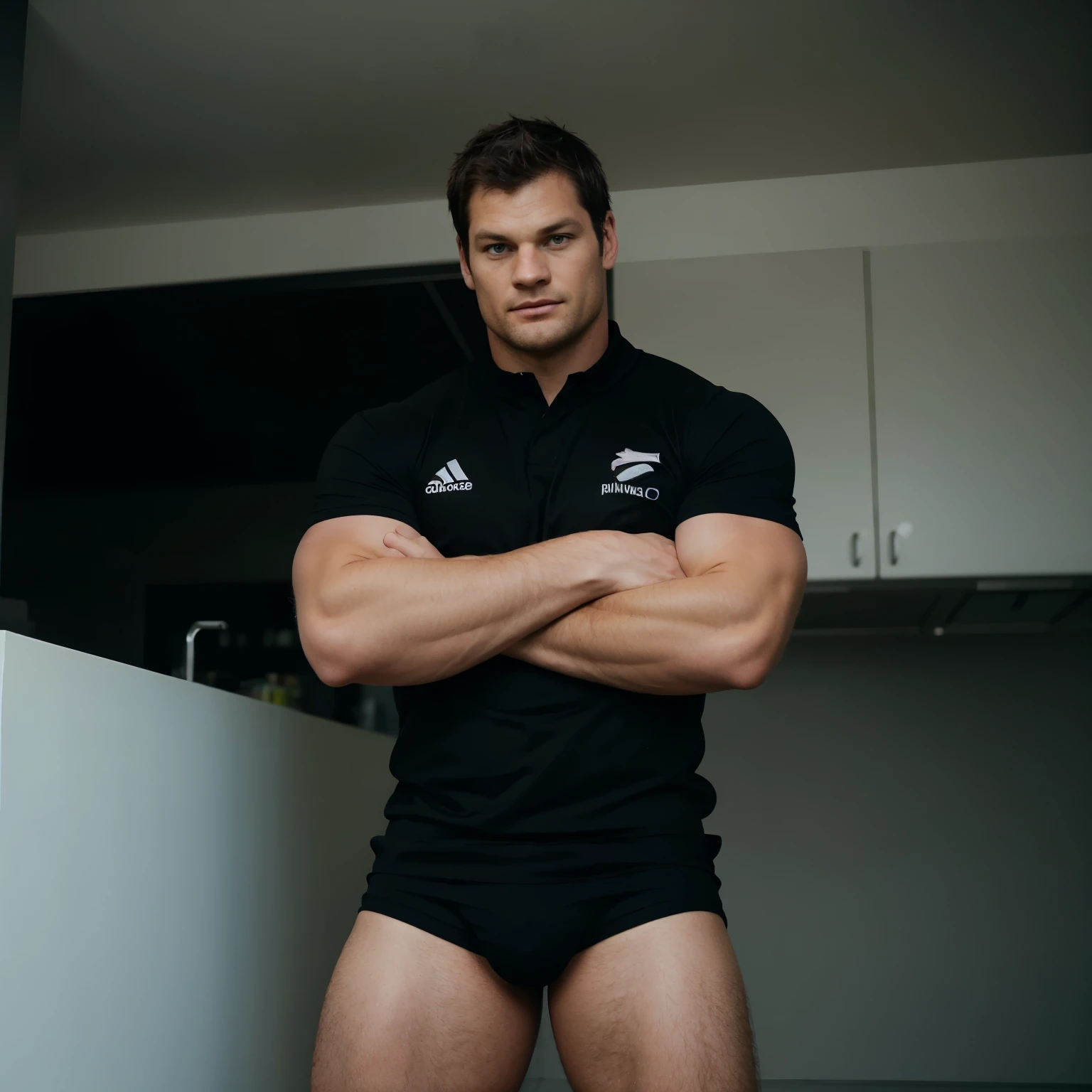 Teletubby mixed with Richie McCaw the all black rugby player