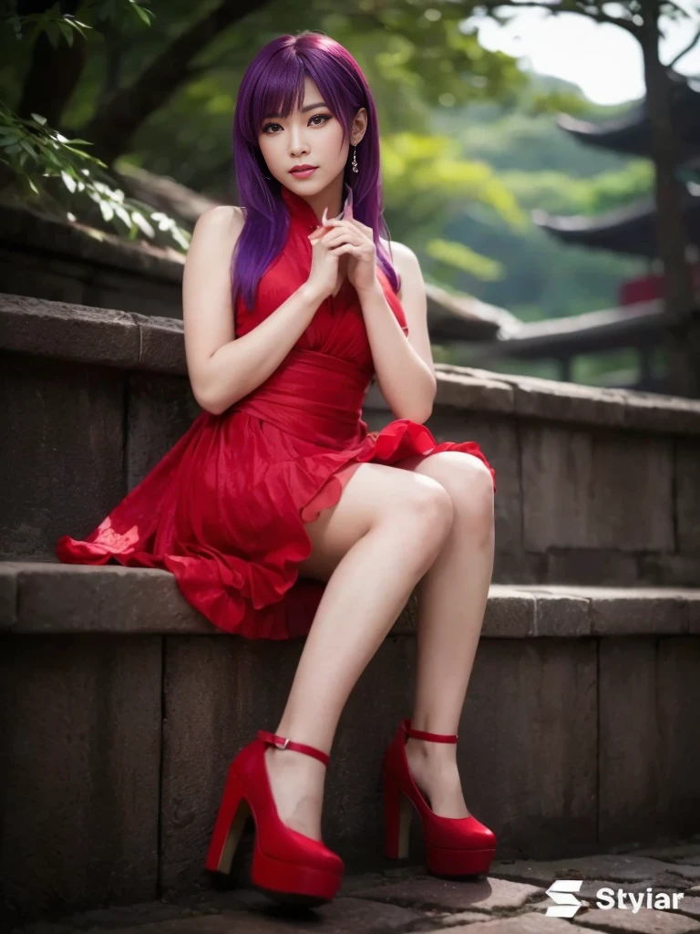 "AYANE" (best quality,ultra-detalhado,Realistic:1.37), retrato, Detailed eyes and facial features, textura de pele delicada e suave, Corpo Perfeito, textura ultra realista, maquiagem perfeita, maquiagem vermelha nos olhos, batom vermelho, expression serious, cores vivas, maquiagem vermelha em volta dos olhos, cores vivas, olhos vermelhos, maquiagem vermelha nos olhos