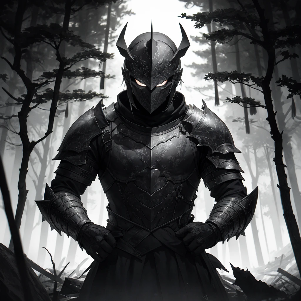 漆黒の鎧 armor、armor, European armor, Male Focus, Sword and shield, knight, monochromes, helmet weapon, sitting on,camp (bonfire)
BREAK
greyscale, Full body, (forest at night), Solo,
BREAK
absurdres, hight resolution, ultra-detailliert, (1male people:1.3),
BREAK
, low-key lighting, moody ambiance, darker shadows, subtle highlights, destroy the mysterious aura
, Chiaroscuro, High contrast, Dramatic shadows, Bold highlights, moody atmosphere, Seductive strength, Expressive brush strokes that break
, photo manipulation, Changed reality, fantastical scenes, Digital Artistry, Creative editing, evocative narratives, striking visuals