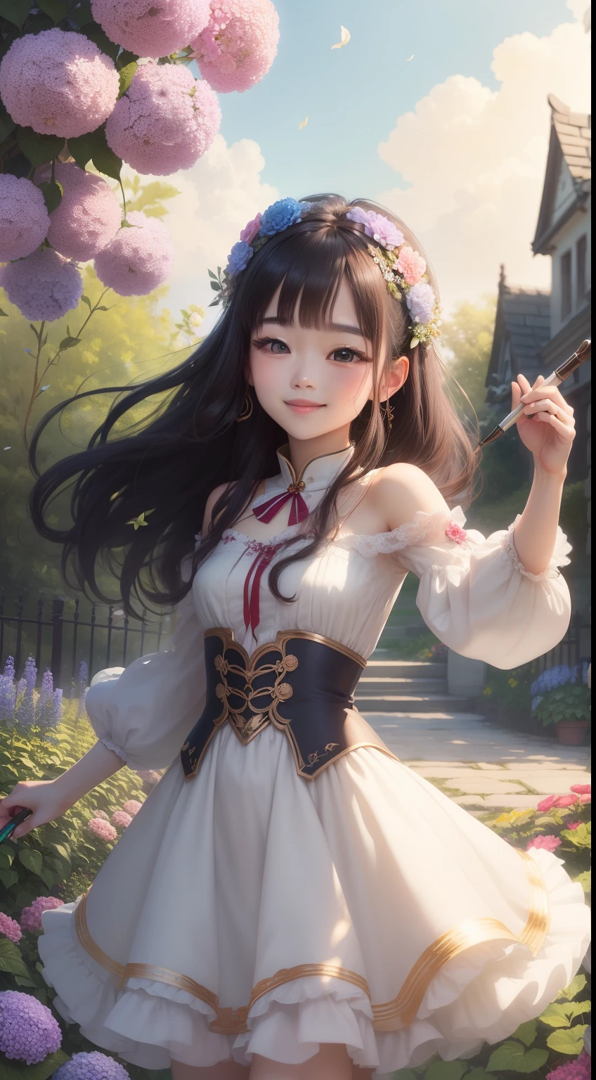 When the flower fairy steps into the garden,Flowers danced to welcome her。She shuttles between blooming roses and colorful hydrangeas,Smiling,Holding a magic wand in hand。The breeze caresses her soft petal wings,The flower fairy floats gracefully in the air,Dizzying。Her smile is like the spring sunshine,warm and bright,Let every flower exude more brilliant colors。The arrival of the flower fairy,Make the whole garden full of magic and life,Let every plant feel infinite love and care。