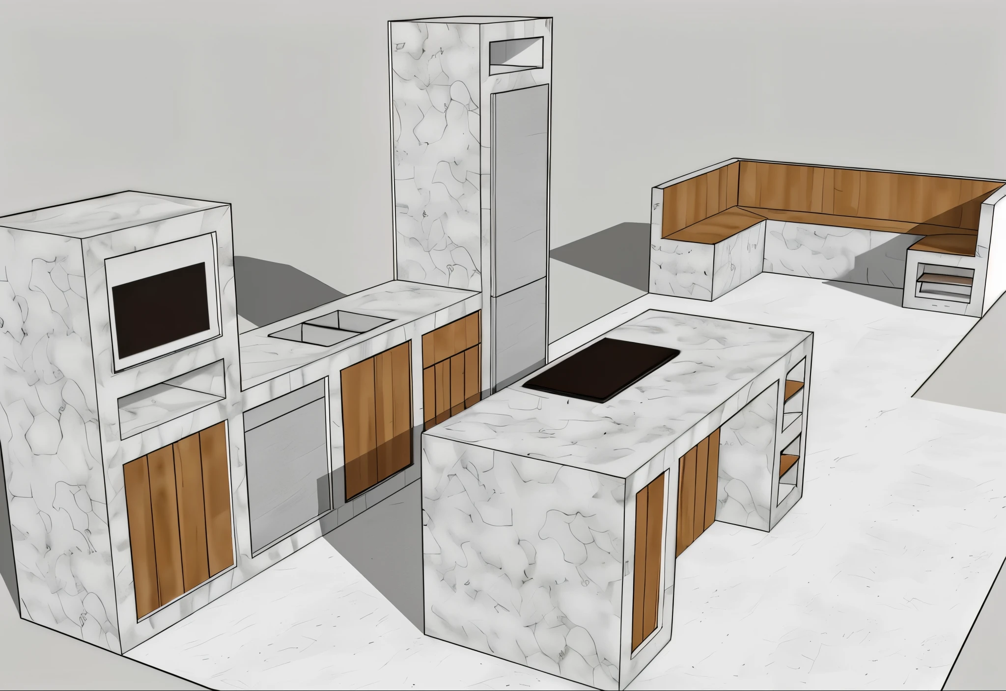different setup kitchen, same room