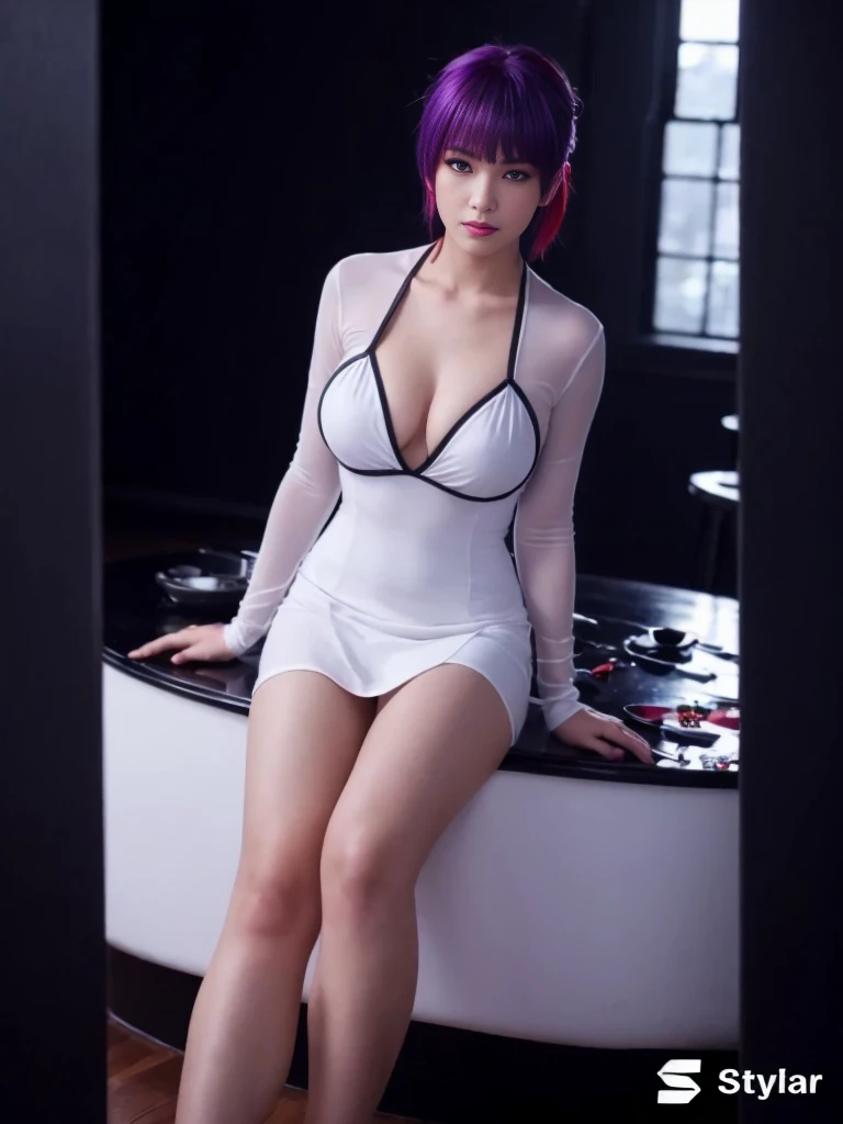 "AYANE FACE" (best quality,ultra-detalhado,Realistic:1.37), retrato, Detailed eyes and facial features, textura de pele delicada e suave, Corpo Perfeito, textura ultra realista, maquiagem perfeita, maquiagem vermelha nos olhos, batom vermelho, expression serious, cores vivas, maquiagem vermelha em volta dos olhos, cores vivas, olhos vermelhos, maquiagem vermelha nos olhos