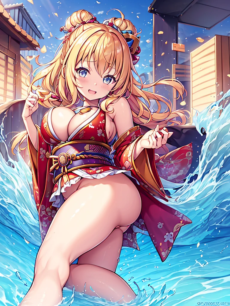 photographrealistic, photographrealistic, photographrealistic, (masutepiece,Best Quality:1.4),(8K,Raw photo,photographrealistic:1.2), Detailed skin,Detailed face,1girl in,Japanese Idol,Cute face,
No miniskirt,
No panties,
Happy,
Medium bob,
Blonde hair, Wavy Hair,
Detailed Lighting,
Looking at Viewer,
sitting on,spread legoliu:1.3,toppless:1.1,Expose your breasts,Breasts out)),
Half mouth,
open hand,
lift her hips,