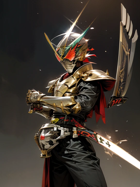 kamen rider (saber) , hero , man , armor suit (Eagle Armor Cloth), guardian , Frame background , cosmo power of fire eagle