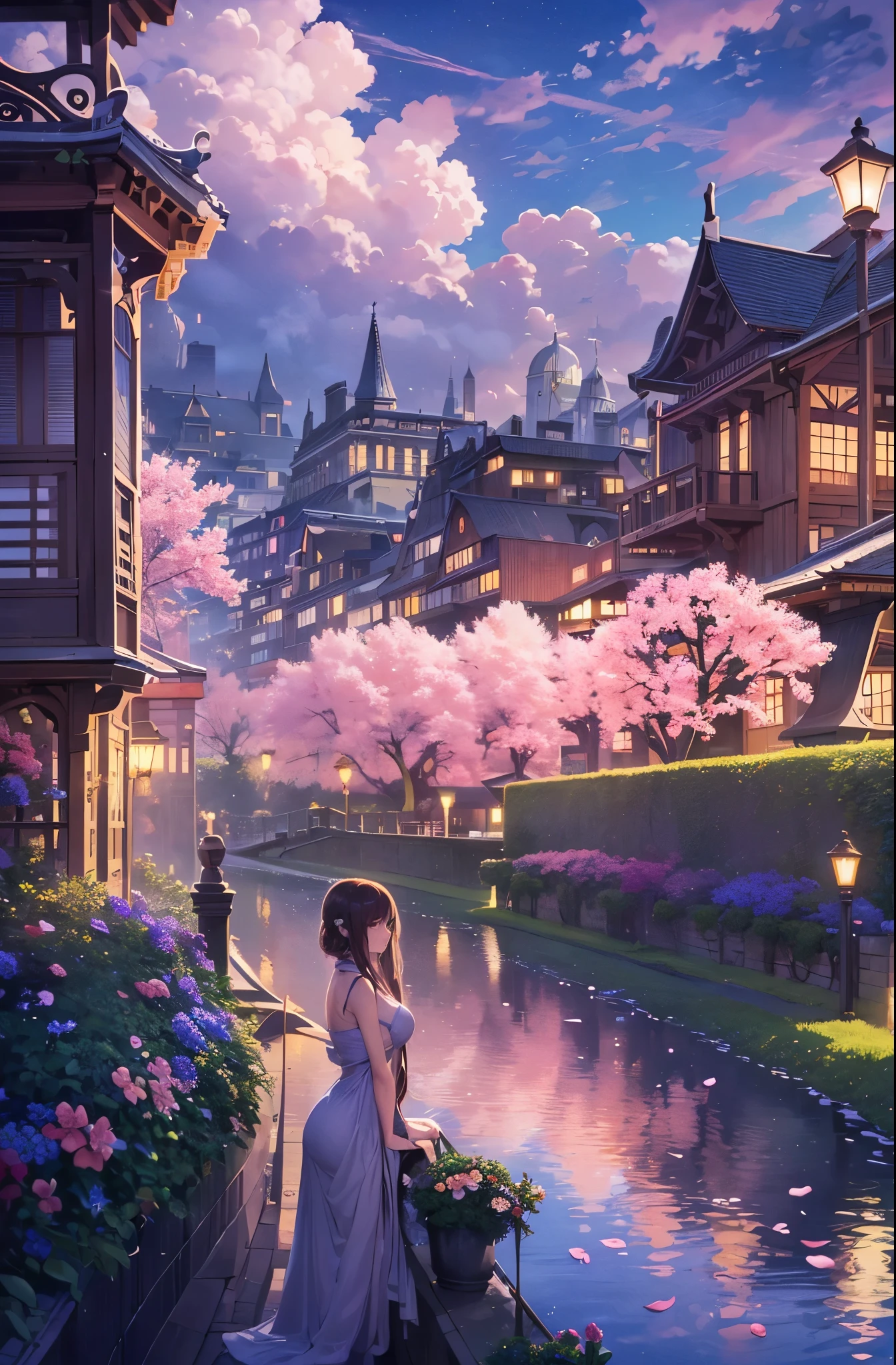 best quality,4k,8k,highres,masterpiece:1.2,ultra-detailed,realistic:1.37,animated,breathtaking landscape,fantastic colors,ethereal atmosphere,soft morning light,magical sunset,gentle breeze,floating planes,sakura petals falling,picturesque town view,sparkling river,romantic starry sky,deep emotions,heartwarming moments,melancholic beauty,endless memories,unforgettable love,special connection,breathtaking comet,enchanted comet's tail,twinkling city lights,whispering whispers,subtle time travel,synchronicity,destined encounter,summer festival,youthful dreams,unbreakable bond,strong longing,unpredictable destiny,delicate audio,melodious tunes,journey of two souls,cherished diary.