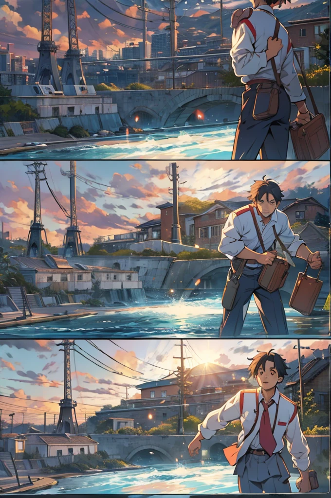 A beautiful and iconic scene from the movie "your name"