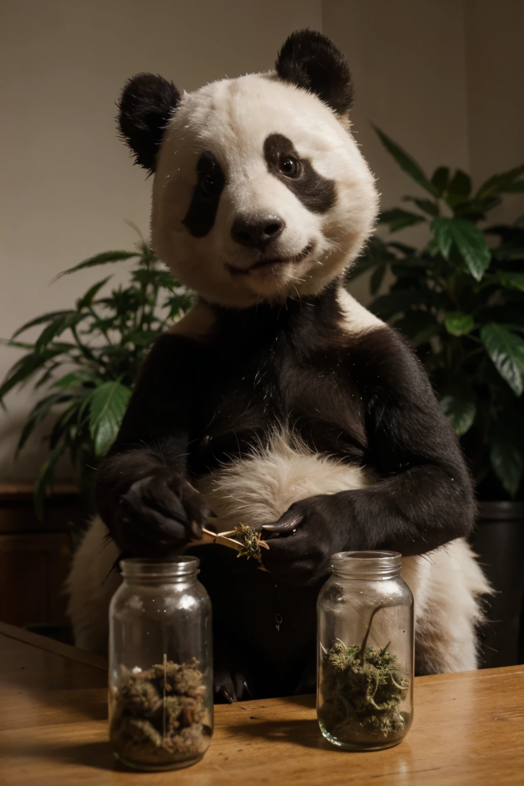 A panda that smoke weed