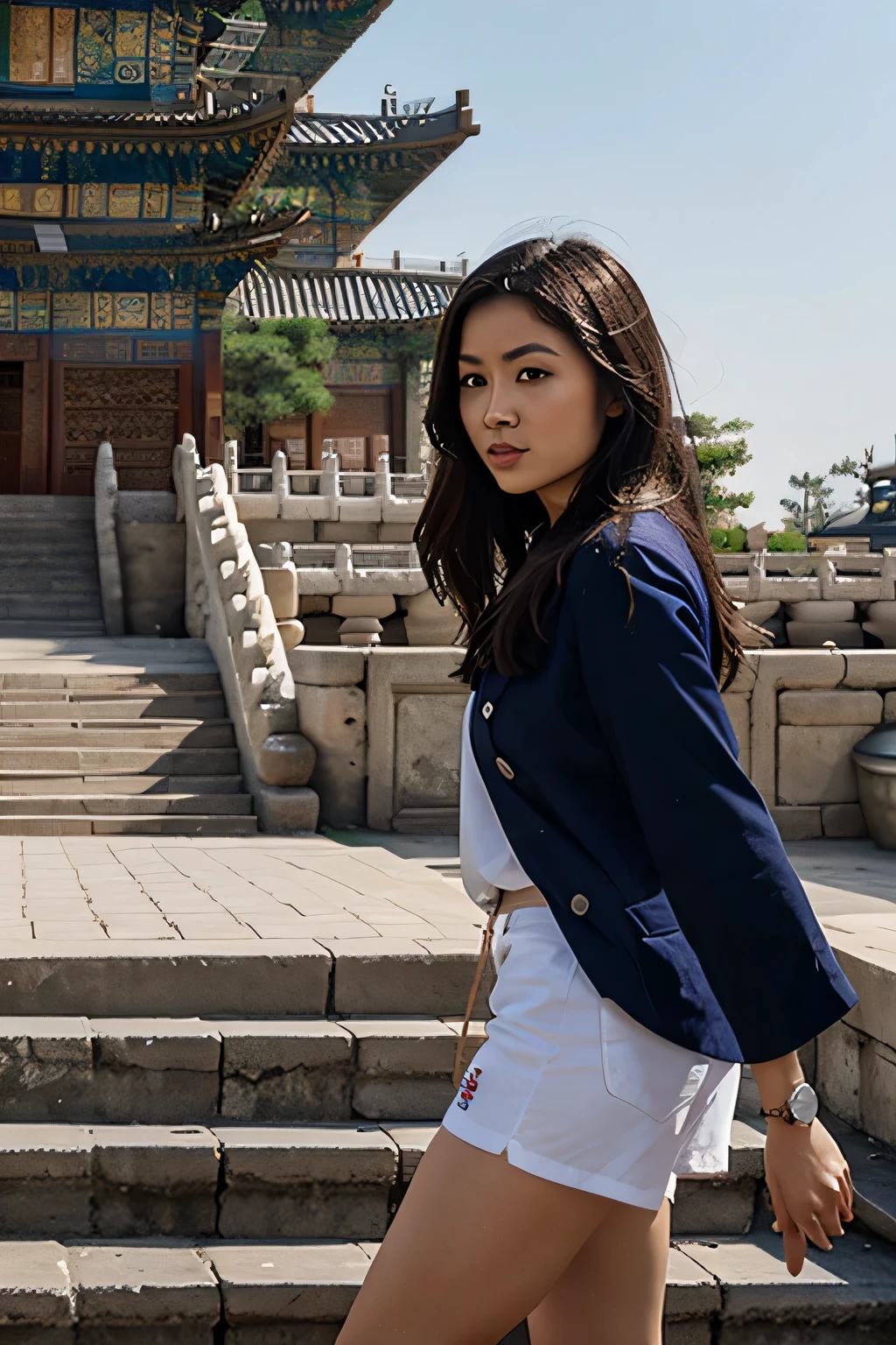 Design a graphic design of a coconut and the Temple of Heaven in Beijing