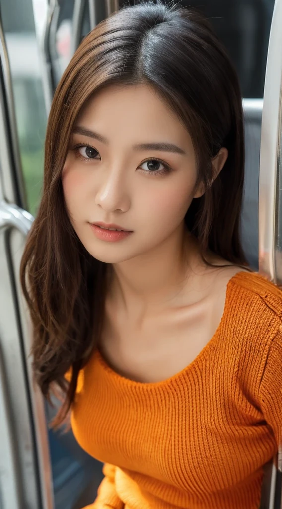woman wearing orange sweater dress、the golden ratio