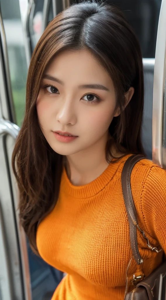 woman wearing orange sweater dress、the golden ratio