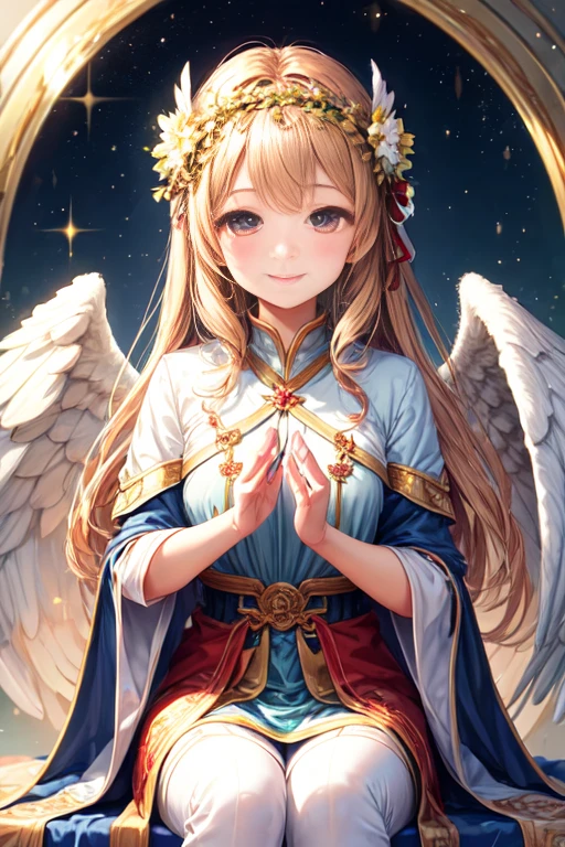 Blessings of Angels、Bright background、tenderness、A smile、Gentle、Looking at the camera for blessings