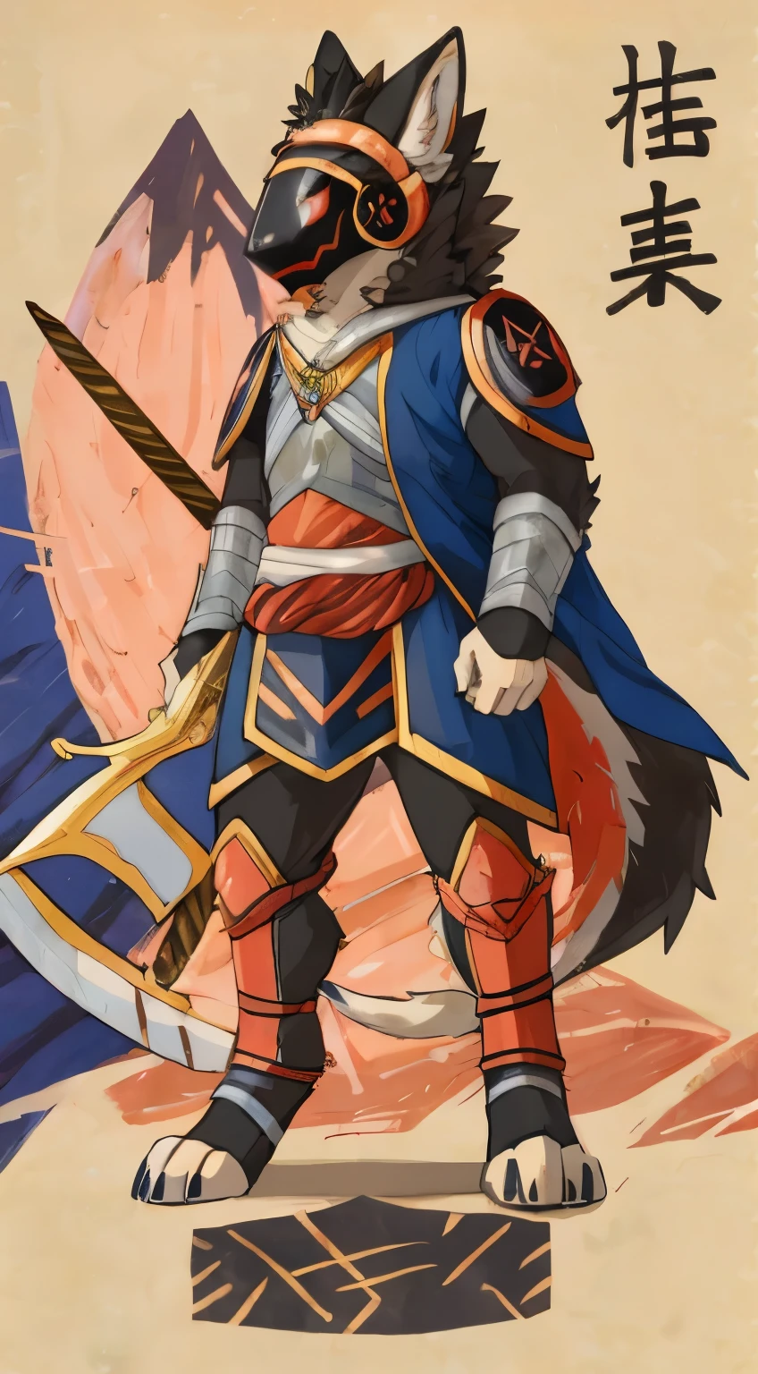 A painting of a cat dressed in armor holding a sword - SeaArt AI