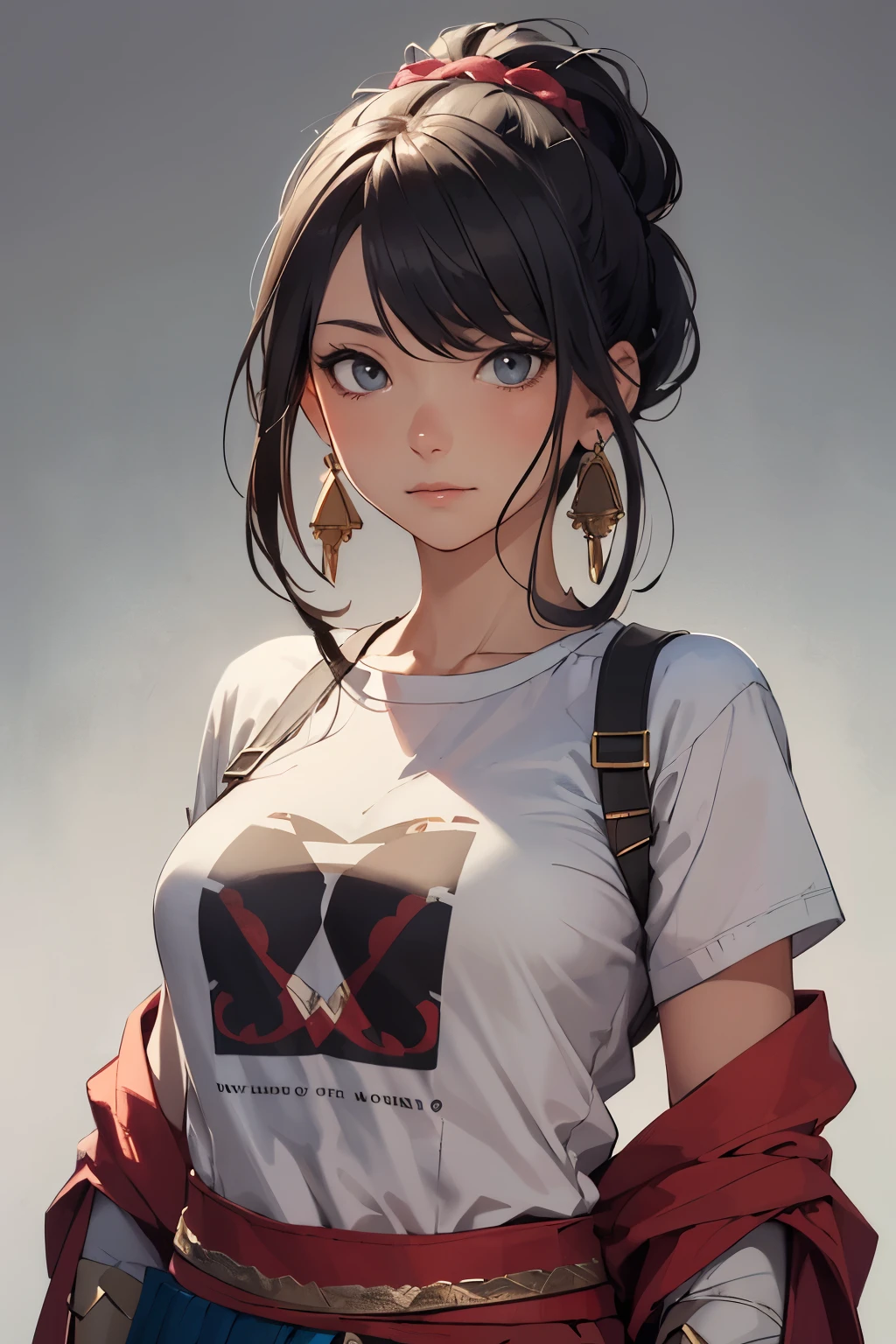 Girl,nipple pronounced on shirt,