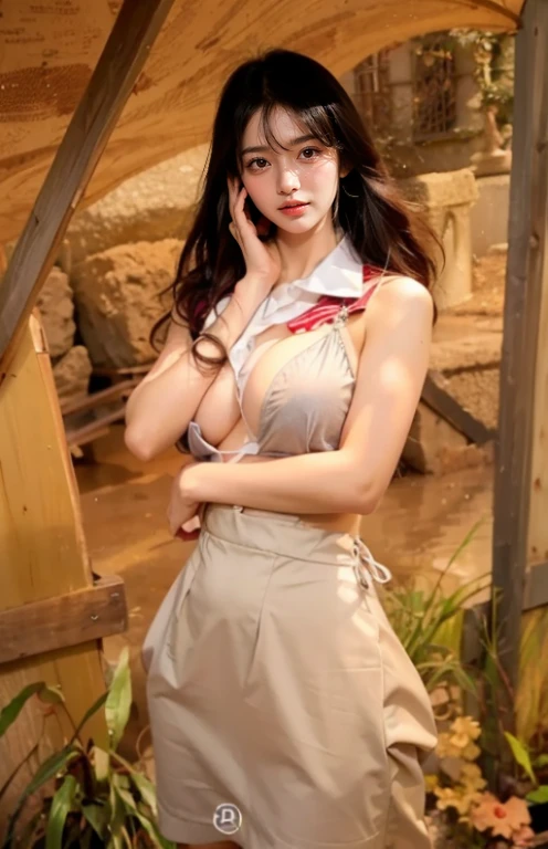 ulzzang-6500-v1.1, (Raw foto:1.2), (Photorealistic:1.4), Beautiful detailed girl, very detailed eyes and face, Beautiful detailed eyes, Ridiculous, Unbelievably ridiculous., huge file size, A highly detailed, high resolucion, Very detailed, Best Quality, Masterpiece, Chemomimi, (((JK school uniform)), Illustration, Very detailed, BAPV, integrated, 8K wallpaper, amazing, Fine details, Masterpiece, Best Quality, Highly detailed YTD uniform 8k wallpaper, light on the face, Cinematic lighting, 1Girl, 16yo, ((No bra)), ()), ((Dynamic Pose)), (camel toes), (half), (Pantyhose)