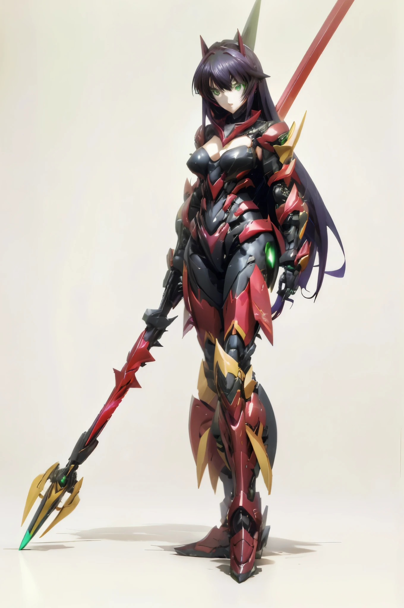 A woman wearing two-tone body armor of red and black,anime goddess,A girl wearing vermilion armor all over her body,Anime character wearing red と黒 cyber armor holding a red and yellow long spear,ironman suit, Anime Manga Robot!! Anime Girl, lady in Red armor, red demon armor, Red armor, lava and fire goddess,Symphogear,Body Armor,未来的な衣装のan anime girl,((​masterpiece))、(ighly detailedなCGユニティ8k壁紙)、top-quality、illustratio、beatiful detailed eyeeautiful detailed hair、very_long_hair、1girl in、cosmos、独奏,vermilion_armor, of the breast,Smor,mecmusume、Mechanical parts,​masterpiece、top-quality、ultra-detailliert、ighly detailedなillustratio、ighly detailed、intricate-detail、hight resolution、超intricate-detail、ighly detailedな8K CG壁紙,head gear,starrysky,Rin々Facial expressions,Rinとした顔,serious facial expression,beautiful anime high school girl, anime moe art style, 超Realistic Girls高生, Seductive Anime Girl, an anime girl, Realistic Girls, 魅力的なan anime girl, 超Realistic Girls高生, Anime Girl,8K UHD, hight resolution,Very detailed CG, High quality shadows, Detail Beautiful delicate face, ディテール美しいDelicat eyes,BREAK(ighly detailedな8k壁紙),(Highly detailed CG 8K wallpaper),Makima (chain saw man),Sukasaha (Fate/grand order),Shimohira Reihua ,Hi-Res,very繊細で美しいCGillustratio,top-quality,Realistic skin feeling,Realistic fabric,Realistic texture,beautiful thigh,toned legs,Footboard beauty,big breasts thin sutepiece))), (((Best Quality))),8K,32K,​masterpiece,beautiful alluring anime woman,ultra-definition,ultra-detailliert,hight resolution,超Realistic Girls高生,masuter piece, Best Quality, High quality, High Definition, high quality texture, high quality shadow, high detailing,finely detail,1girl in in,High school students,独奏で,Soio,Only one person,Alone,One Person,taki,Mature atmosphere,neat and lgs.beautiful thigh,toned legs,Footboard beauty,8 Head Body,身long:171cm,Mature girls,Reddish-purple hair,R-purple hair,Purple hair,cassis colored hair,silky and smooth hair,Colorful hair,Straight hair,beautiful hairl,彼女は首にNecklace身に着けています,Necklace,bead necklace,magatama accessories,A slight smil,Colorful eyes,green colored eyes,Jade-colored eyes,beautidful eyes,Bright eye,Delicat eyes,Eyes Like Gems,Jade Eyes,Hanging eyes,(Green eyes:1.5),cowboy  shot,Symphogear,Cyberpunk city background,anime mech armor,科幻小说, {センキゼッショウSymphogear:1.15},Anime Mecha Aesthetics,is standing,character designs,plugsuit,Precision painting,