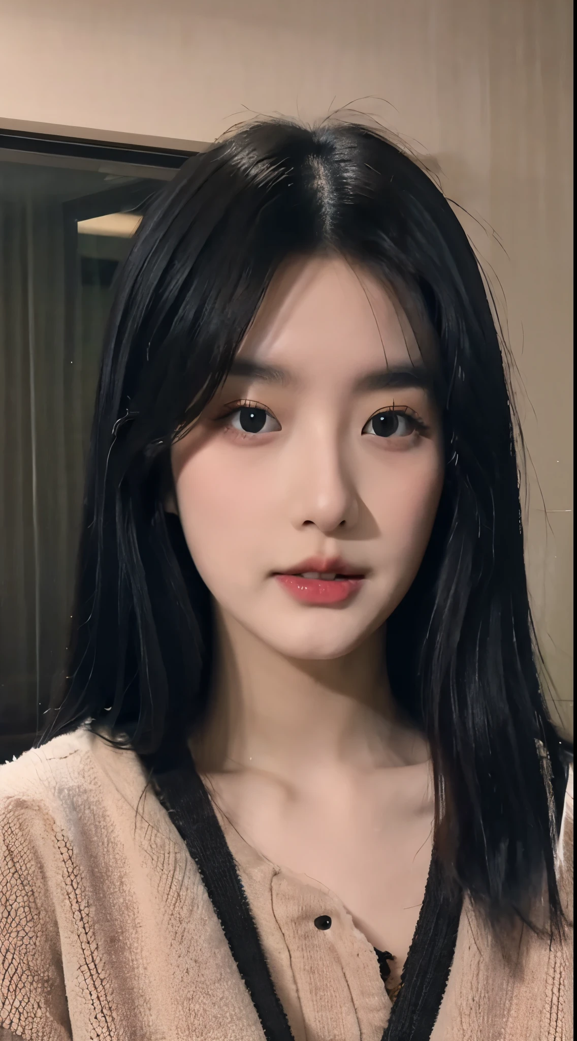 Korean young woman with black bob hair、Korean Makeup、proud、Sexy atmosphere　Looking ahead