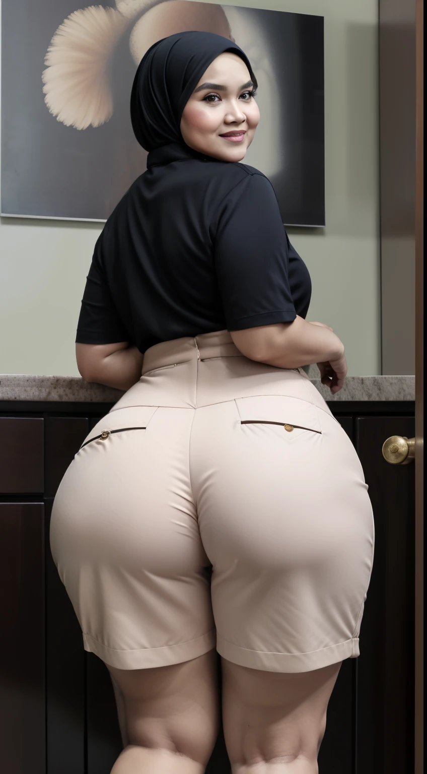 HIJAB MALAY GIRL, ((BBW)), SHORTS, HUGE WIDE BUTT, WIDE BUTT, 63 YEAR OLD, METURE woman,