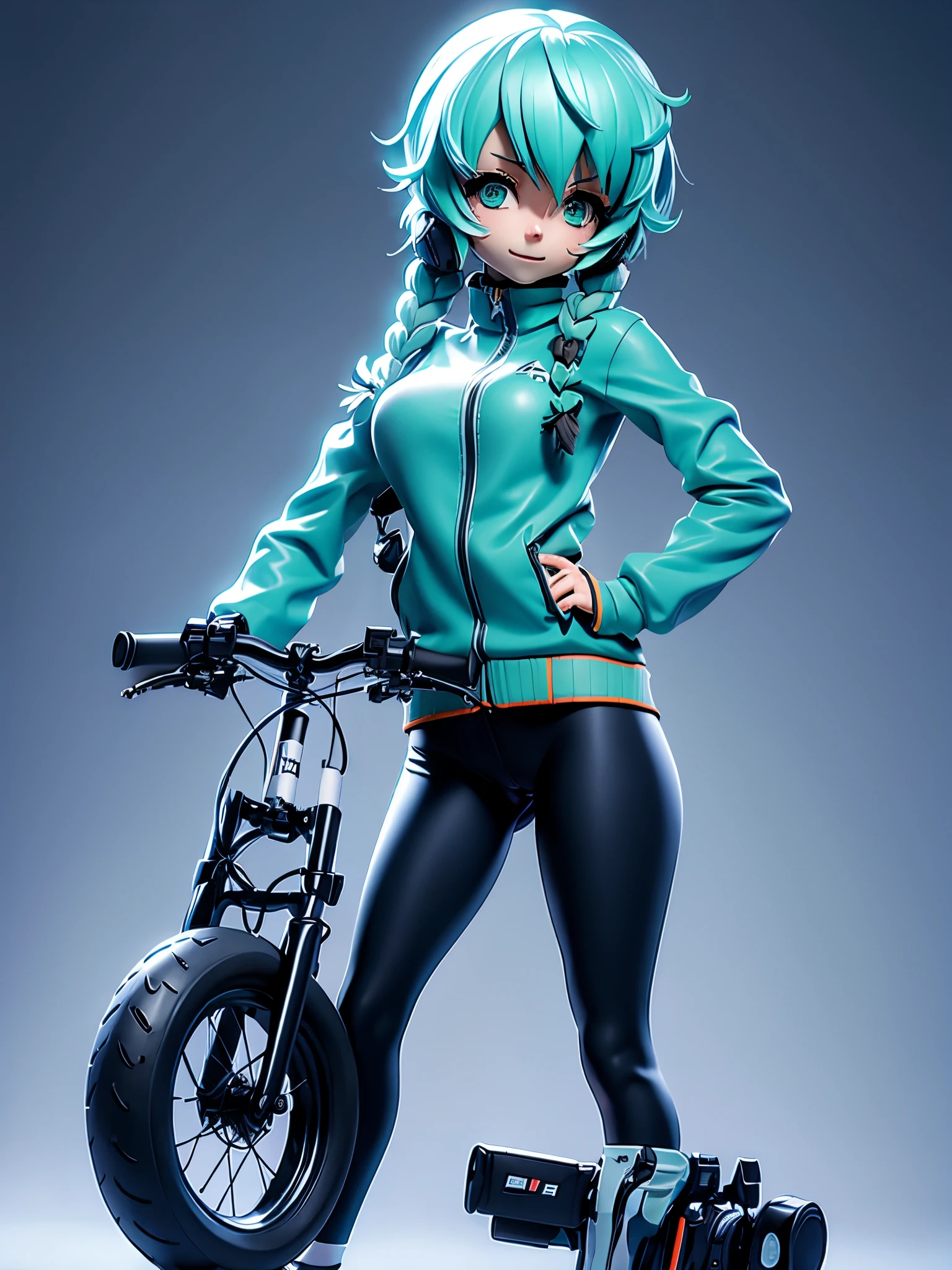 miku hatsune,bicycle,Racer Pants,Colossal tits,stick out buttocks,bicycleに乗る