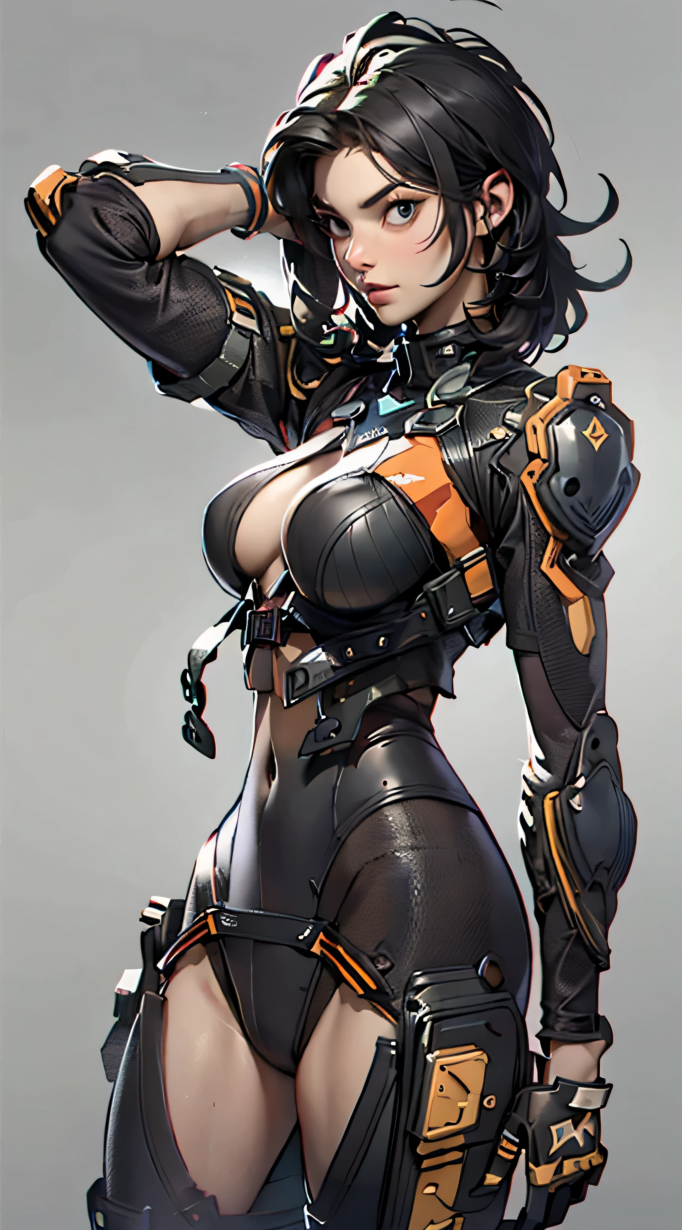 (((Best quality: 1.4))),(无与伦比的tmasterpiece), (hyper HD),(Hyper-realistic 8k CG)、（深色the hair） ((( body))), (((1 girl in))), 25-year-old American soldier with perfect body,,Beautiful and well groomed face,muscular body:1.2,detailed solid color jacket, (Pictures from head to thighs)， Complex equipment, Dark Green，long trousers，Close-fitting clothes are dark，With white stars and off-white stripes,,,,,Metal electronic parts for armor, Poison tattoos )(tmasterpiece, Best quality at best,:1.2), 1 Sister, (Alone:1.3), The upper part of the body, white  shirt, short- sleeved, , (dead, actual, reallife, Abnormally big breasts, Best aesthetics, new, newest, Best quality at best, tmasterpiece:1.2), The soft_lamplight, The soft_The skin_ton, femele_the hair, (白ackground with,  Background with,:1.2),