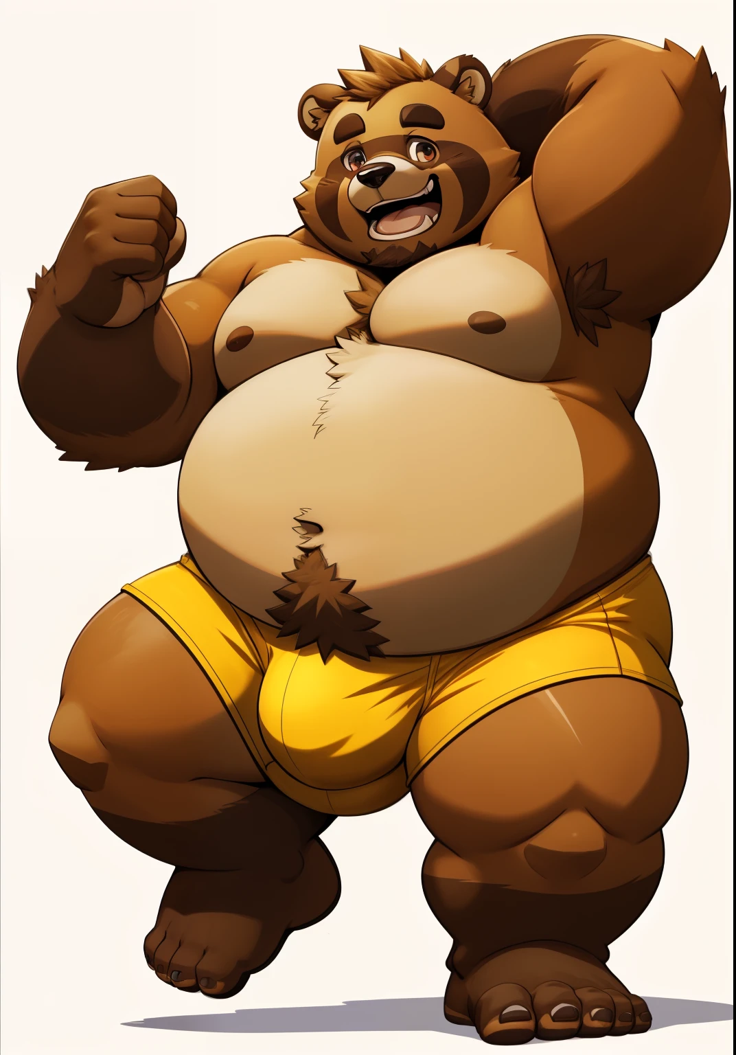tanuki,Alone,male people,chubbinesat minora,Upper body, pose, Detailed pubic hair, A high resolution,, tmasterpiece,Excessive obesity,Obesity in the extremities,Lift your feet,foot in the air,(big bulge),big ball