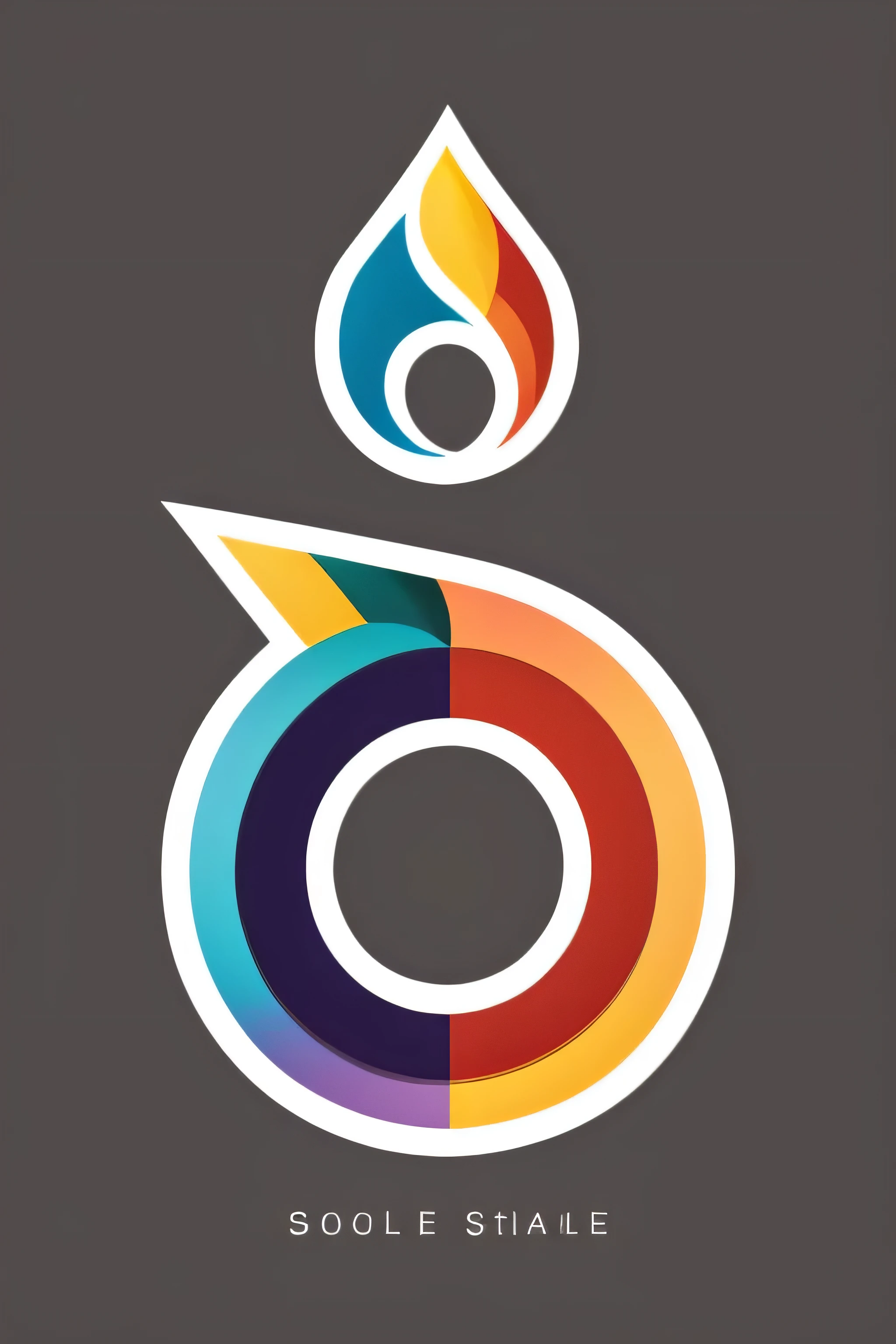The logo may consist of a single stylized wheel, with the rays representing the Orixás. Os raios podem ser de cores diferentes, representing the colors of the Orixás.