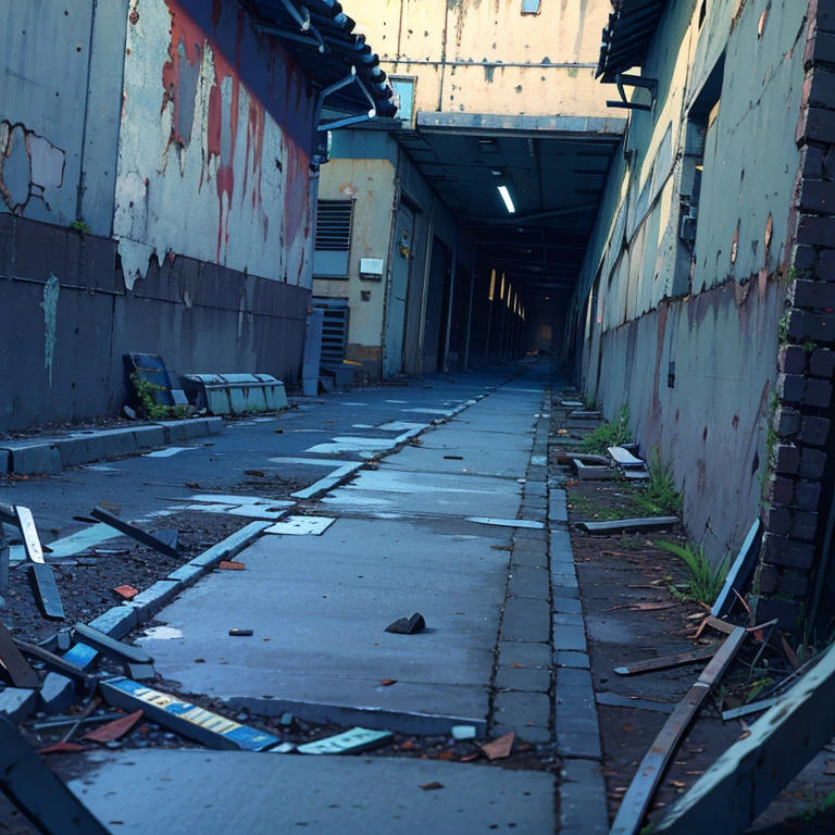 scenery, no human, (Masterpiece, Best Quality:1.5), 8K, RAW photo, absurdress, overgrown, perspective, Depth of field, Post-Apocalypse, concrete, asphalt, building, end of the world, dusty, Ruins, wallside, HDR, sharp-focus, hight resolution, photografic, Realistic, highest detail, extremely detail, Ultra Detailed, finely detail