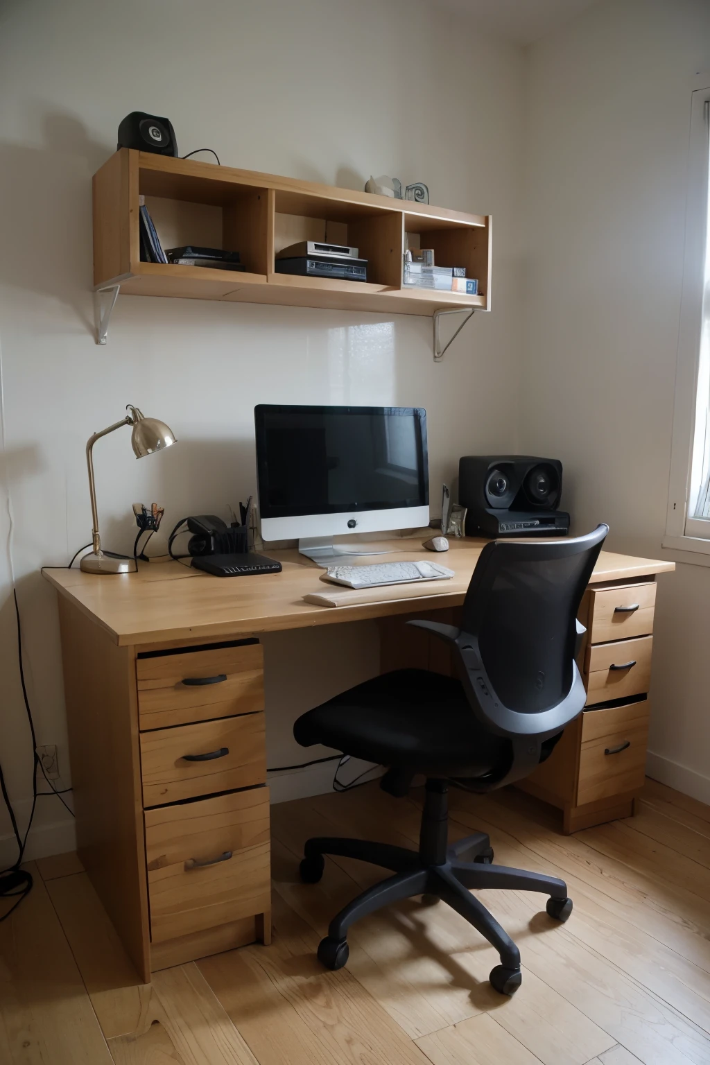 Dessine moi A well-organized room with a bureau chaise and a PC gamer