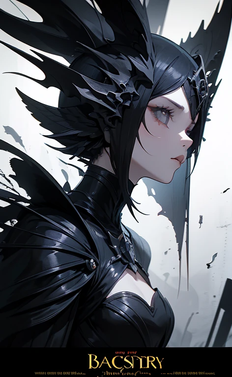 (Dark fantasy movie poster:1.1), Masterpiece, Best Quality, 1girl, (bauhaus, Form, lines, abstract:1.1)