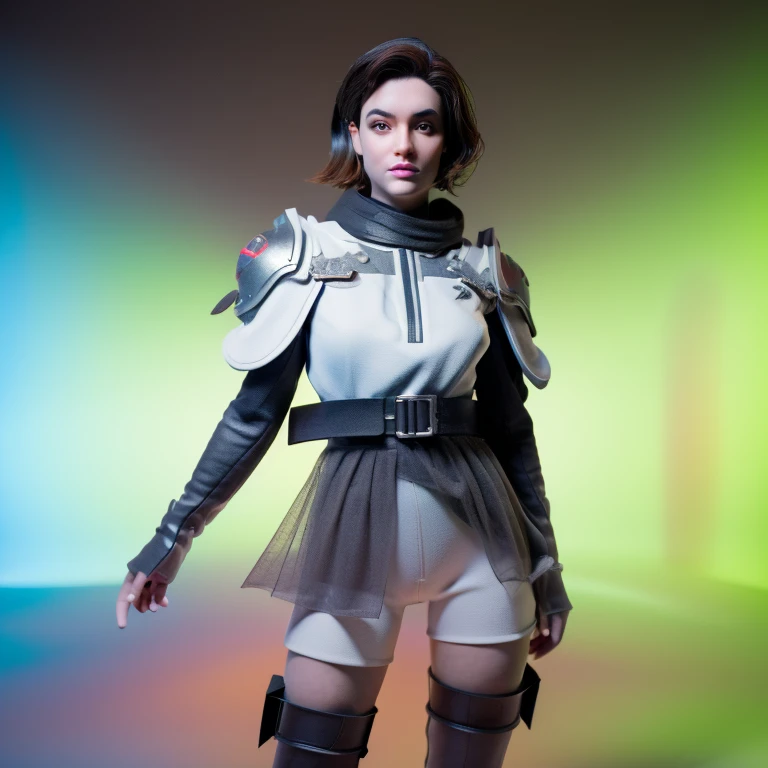 ((best qualtiy)), ((tmasterpiece)), (the detail:1.4), 3D, clothing style doomsday wasteland,Whole body diagram,A beautiful cyberpunk female image,HDR(HighDynamicRange),Ray traching,NVIDIA RTX,Super-Resolution,Unreal 5,Subsurface scattering、PBR Texture、post-proces、Anisotropy Filtering、depth of fields、maximum definition and sharpness、Many-Layer Textures、Albedo e mapas Speculares、Surface Coloring、Accurate simulation of light-material interactions、perfectly proportions、Octane Render、Two-colored light、largeaperture、Low ISO、White balance、the rule of thirds、8K RAW、