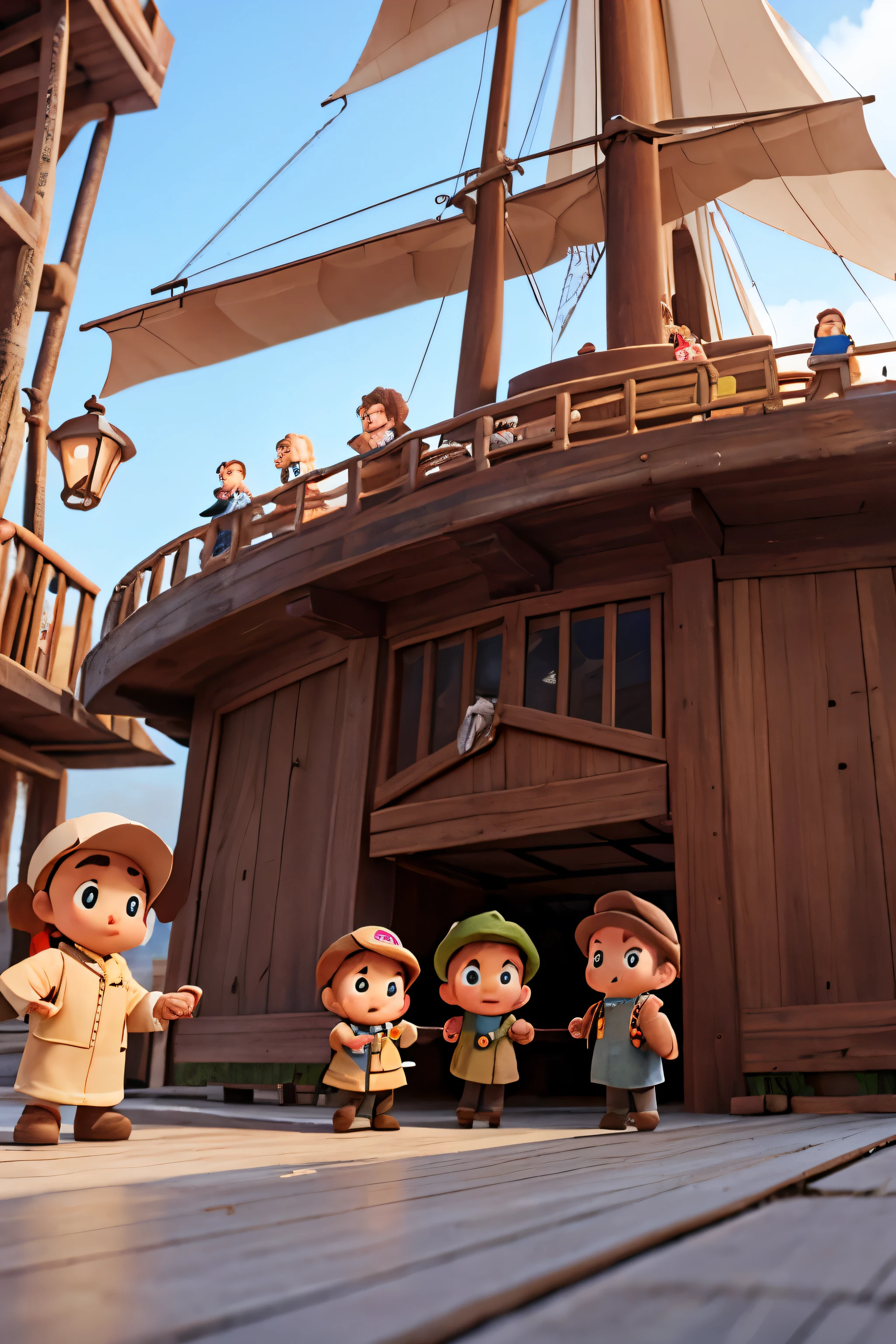 A group of little explorers are visiting the shipbuilding museum