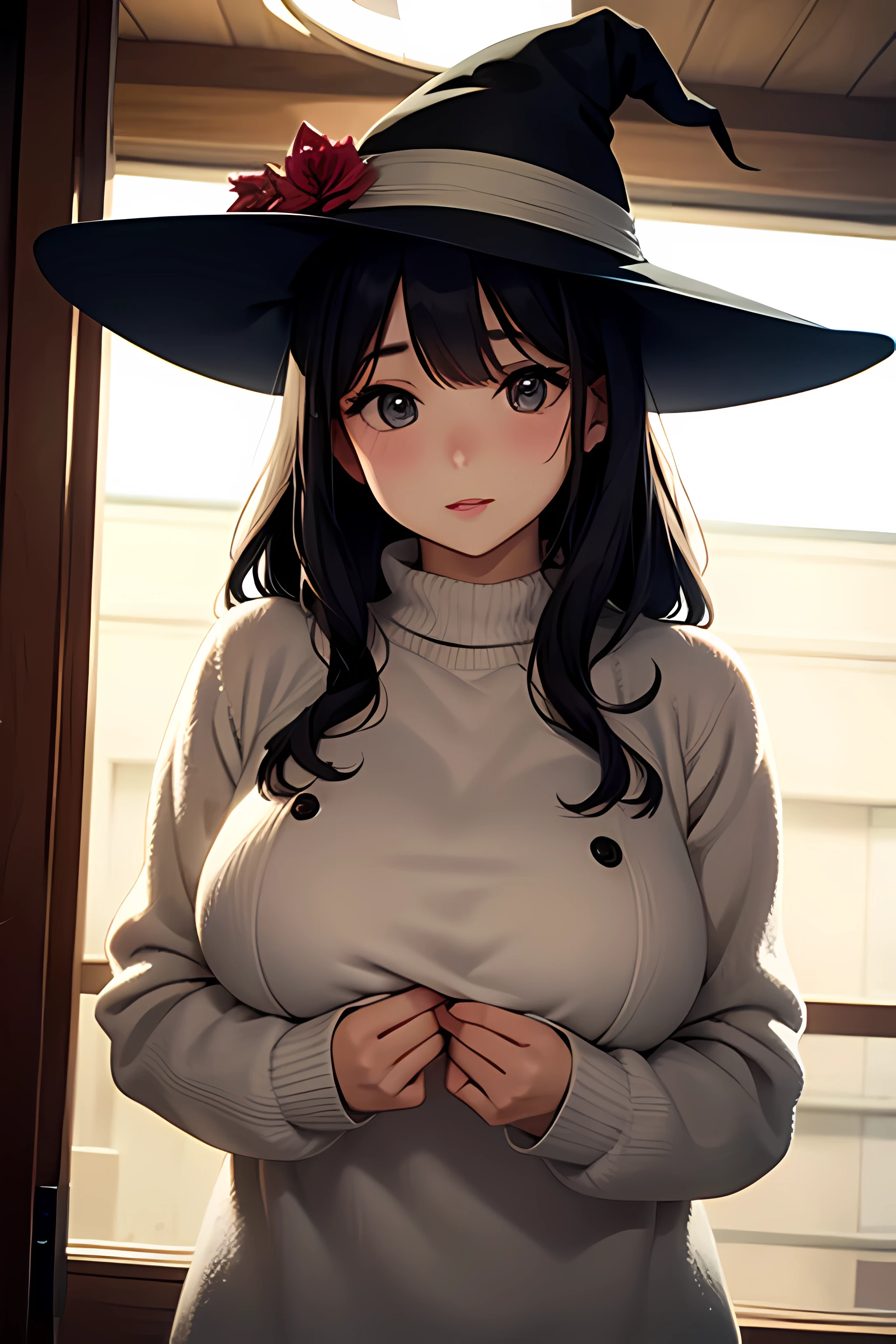 a beauty girl、kawaii、Gentle、Charming、Winters、knit、Colossal tits、Bewitching